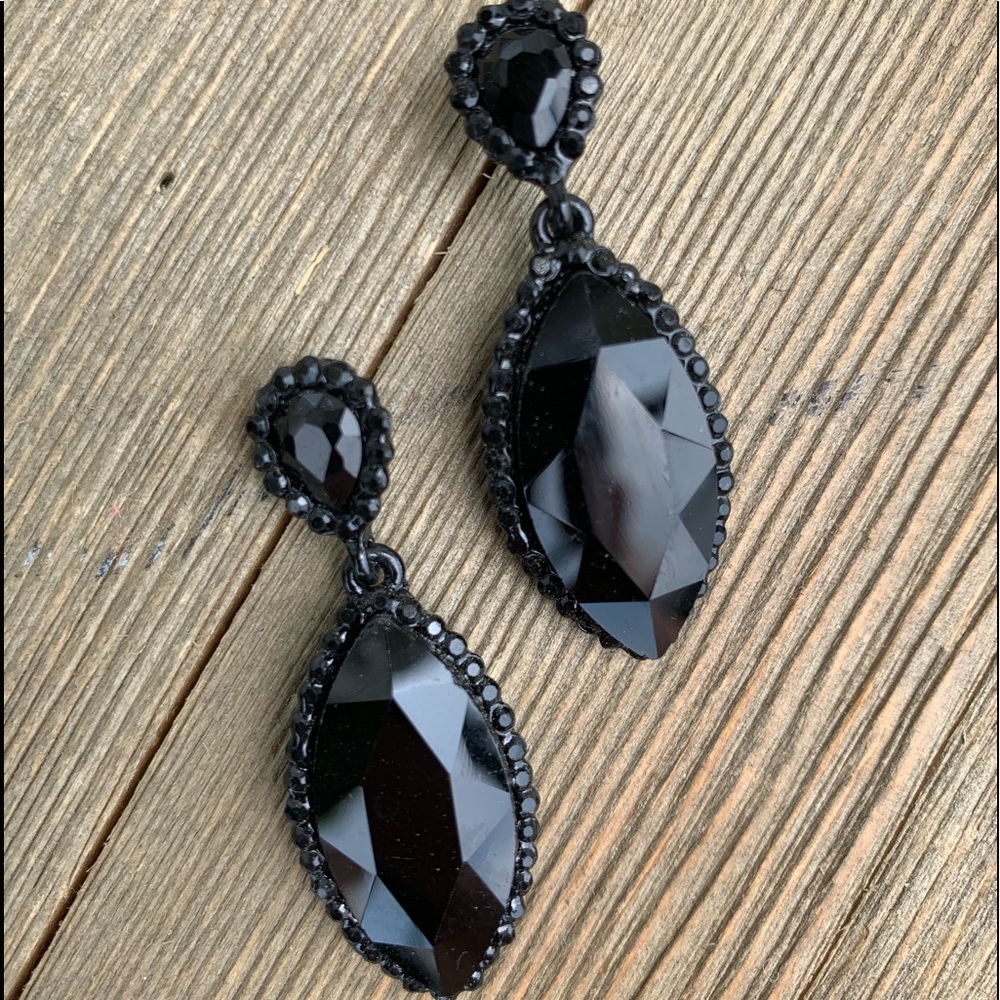 Black Diamond Drop Earrings
